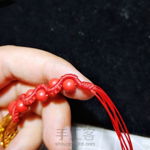 富贵鱼~波浪形手绳 第11步