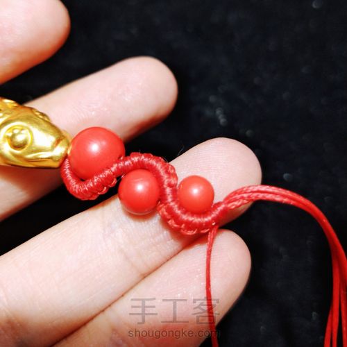 富贵鱼~波浪形手绳 第9步