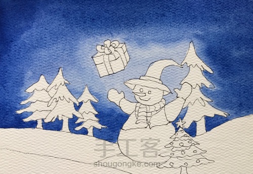 手绘圣诞节小插画 第2步