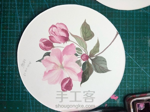 【原创】零基础古风水彩海棠花 第2步