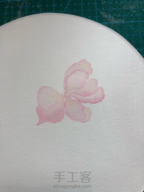 【原创】零基础水彩手绘古风海棠花 第4步