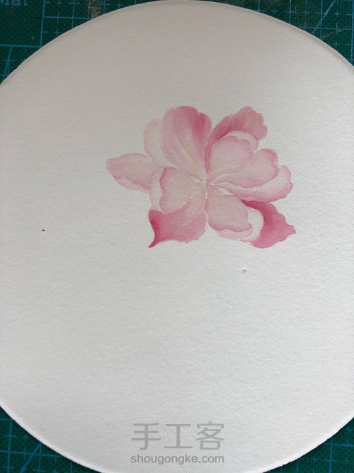 【原创】零基础水彩手绘古风海棠花 第9步