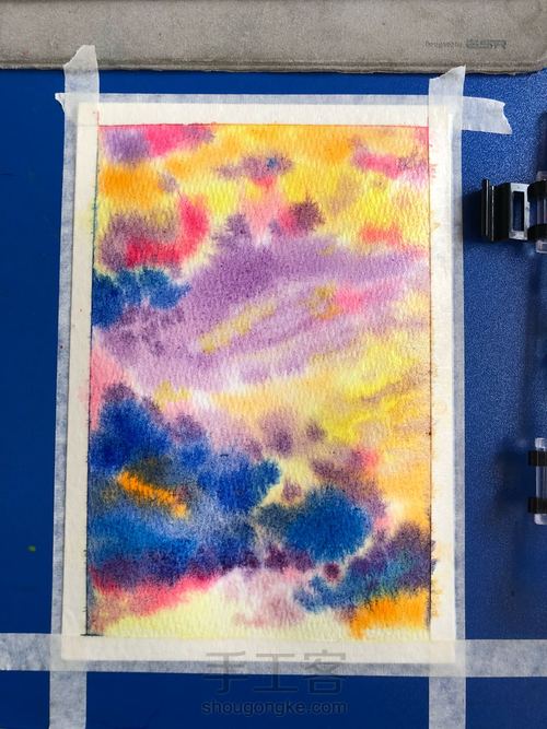 超简单零基础解压风景小画（水彩夜空） 第8步