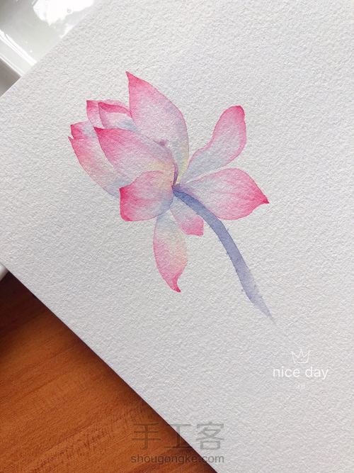 水彩古风荷花 第14步