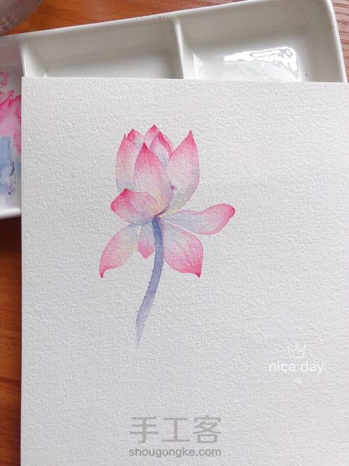 水彩古风荷花 第15步