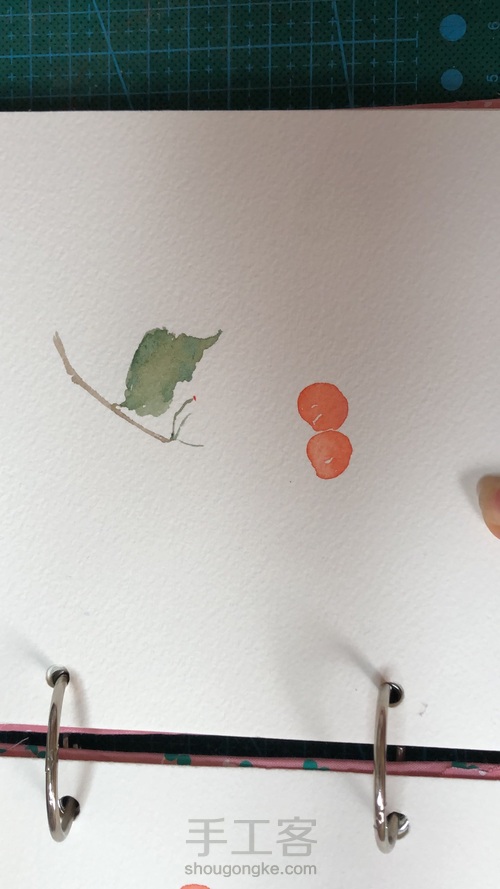 水彩小樱桃 第2步