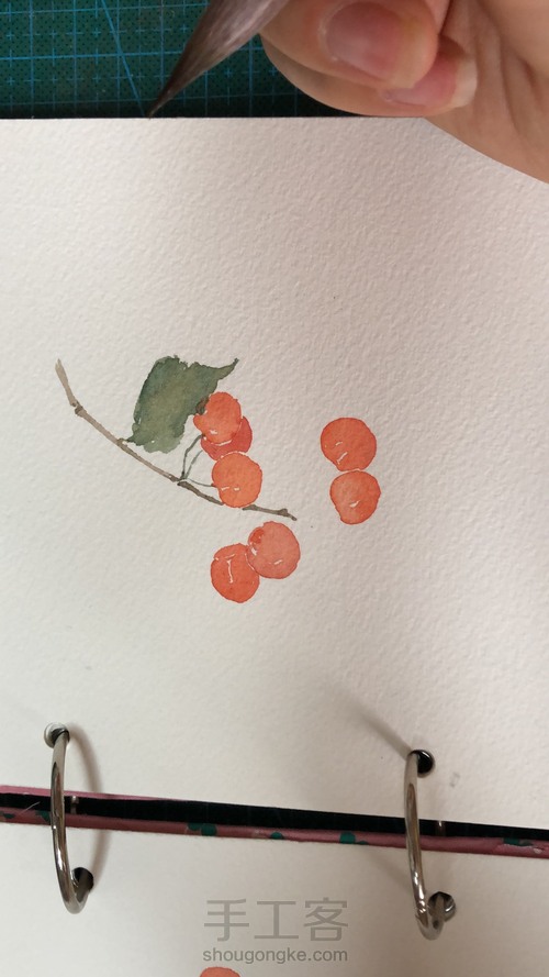 水彩小樱桃 第3步