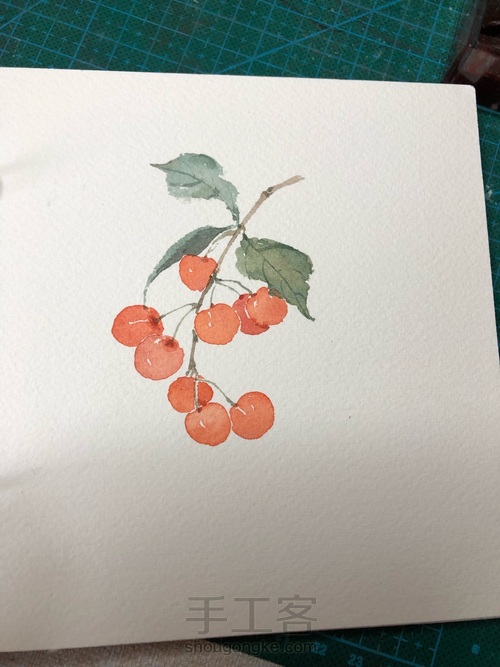 水彩小樱桃 第6步