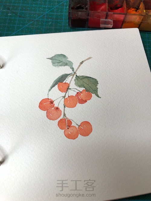 水彩小樱桃 第7步