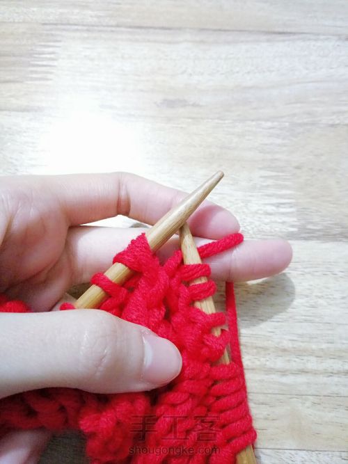 玉编织与麻花的结合花样编织 第60步
