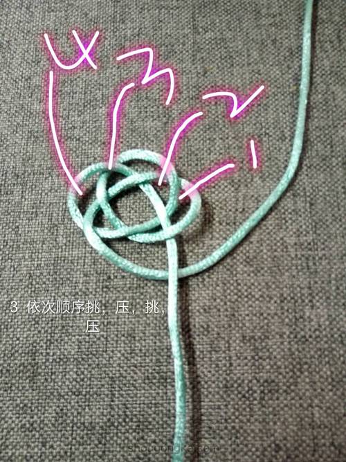 六边菠萝结教程 基础教程 第3步