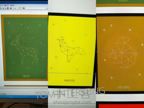 不织布装饰画——几何动物 第1步