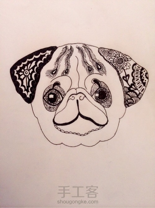 禅绕一只摇曳的狗狗 第2步