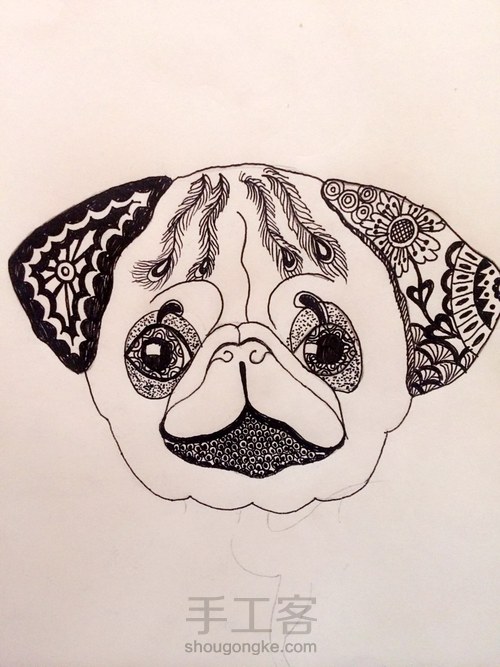 禅绕一只摇曳的狗狗 第3步