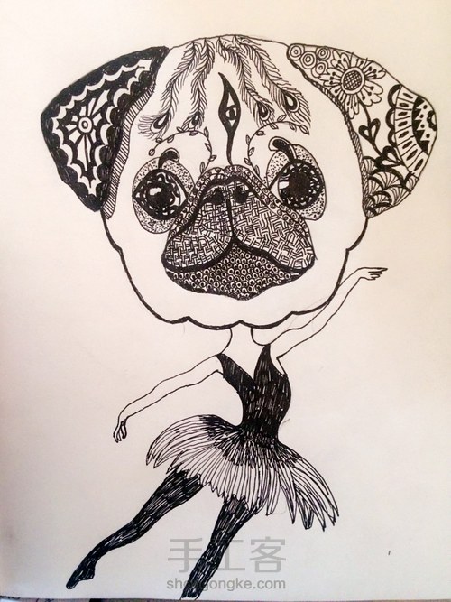 禅绕一只摇曳的狗狗 第5步