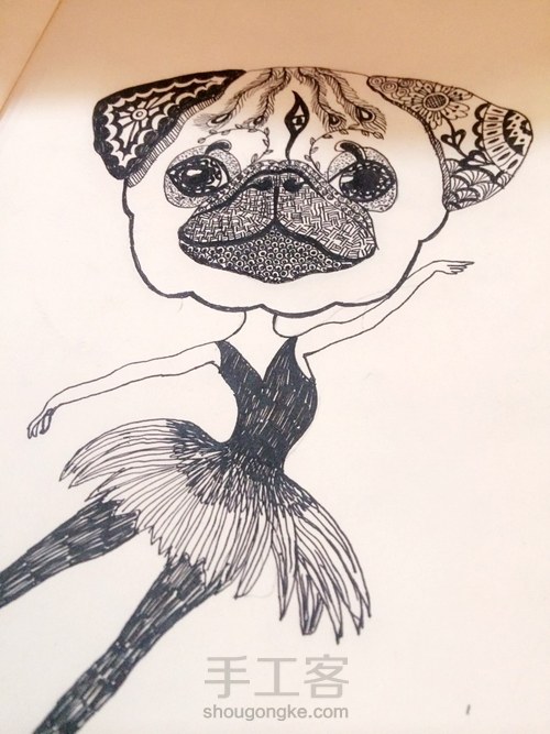 禅绕一只摇曳的狗狗 第6步