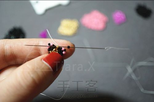 串珠樱花球分解步骤【上】 第24步