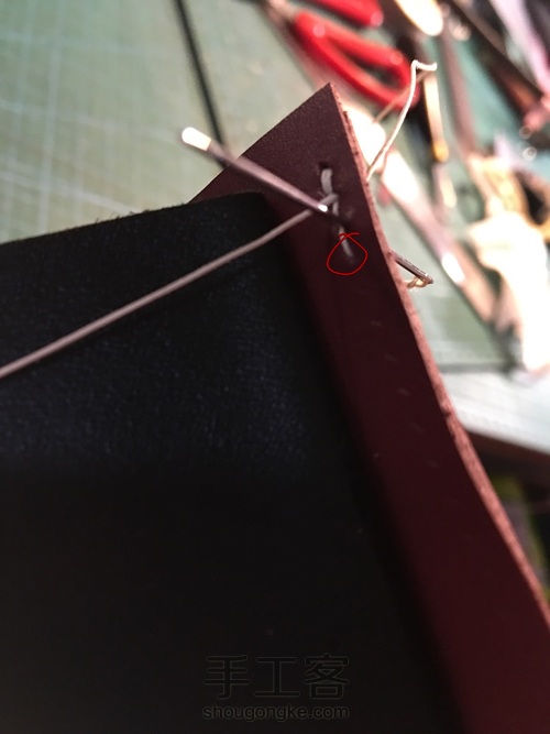 双面打斩回针方法 第8步