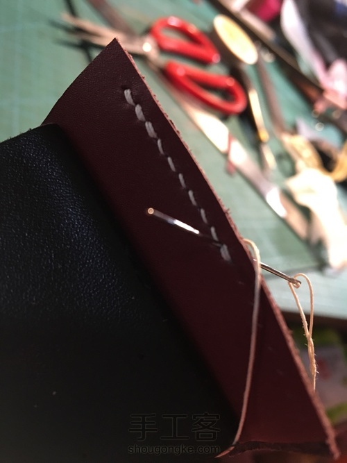 双面打斩回针方法 第16步