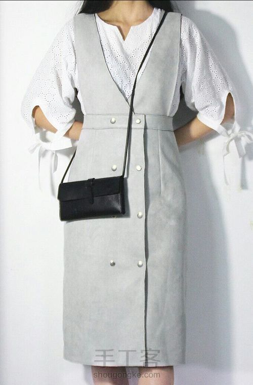 麂皮绒亲子背心裙教程 第1步