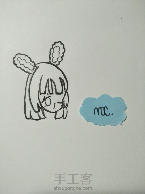 萌萌哒的水彩兔兔 第2步