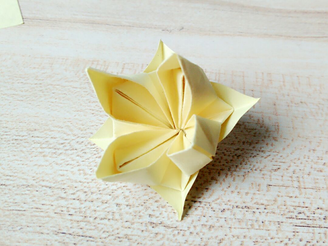 小时候家里有一盆水仙花，不过现在没了，用折纸的来怀念