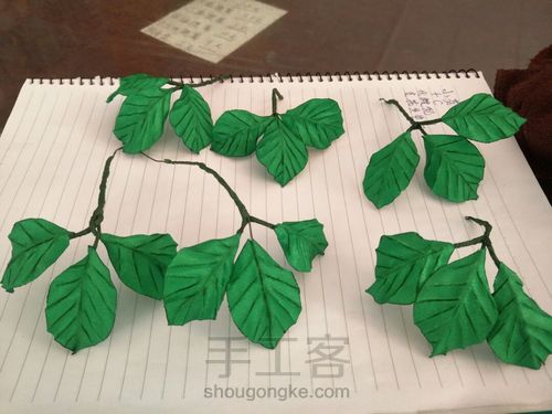 丝带玫瑰花叶子 第10步