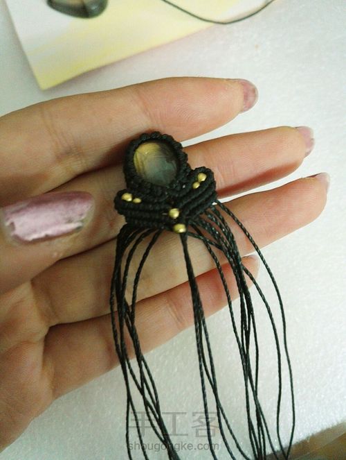 绳编锁骨链 第14步