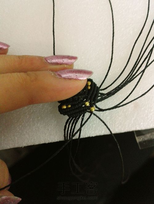 绳编锁骨链 第15步