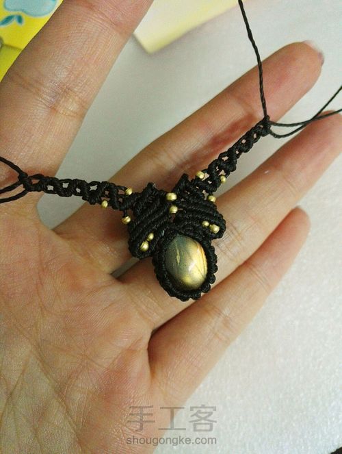 绳编锁骨链 第22步