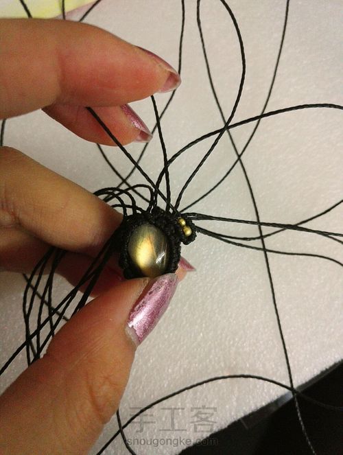 绳编锁骨链 第6步