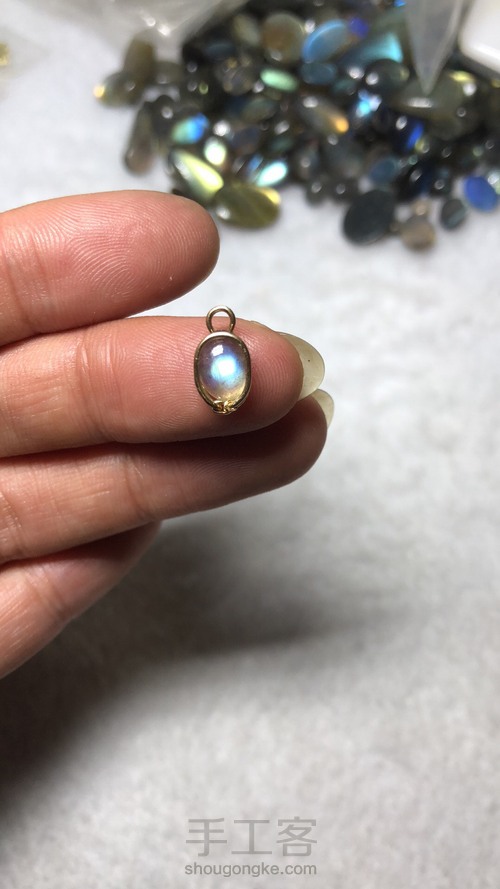 超小石头无孔石包边绕线的玩法 第2步