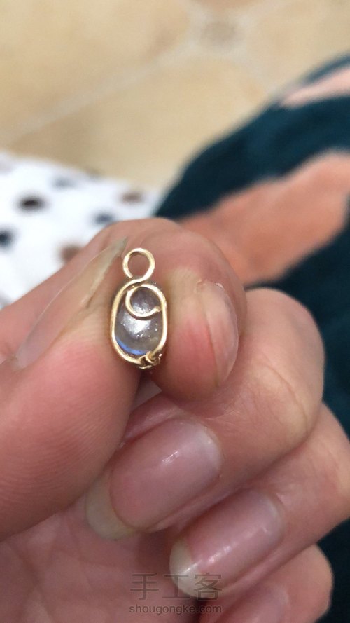 超小石头无孔石包边绕线的玩法 第14步