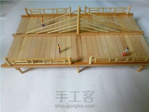 桥模型DIY手工制作雪糕棒冰棍竹签模型筷子竹棒材料 第10步