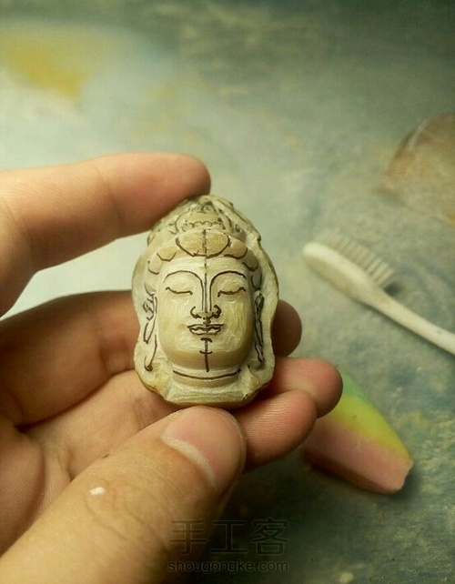 观音头刻脸教程 第10步