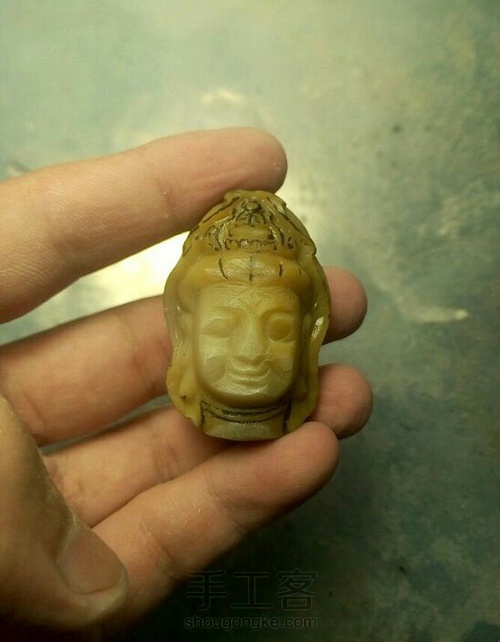 观音头刻脸教程 第4步