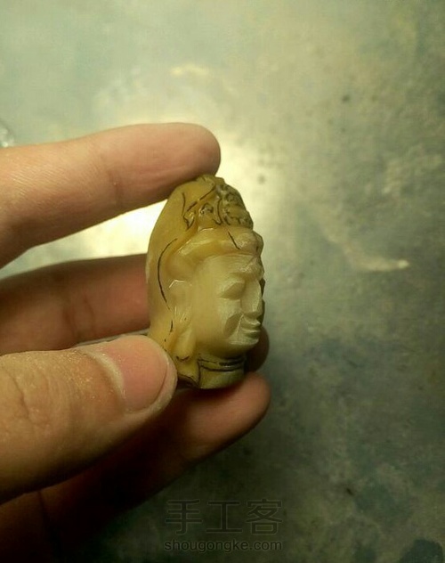 观音头刻脸教程 第5步