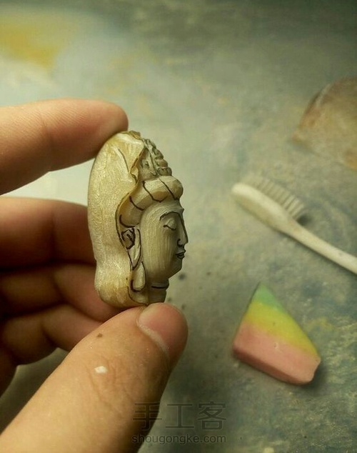 观音头刻脸教程 第9步