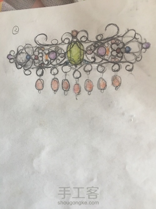 绕线簪子发夹 第1步