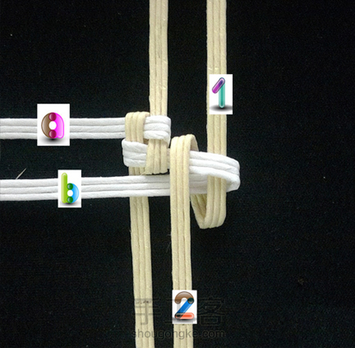 纸藤基础教程：四角花结 第9步