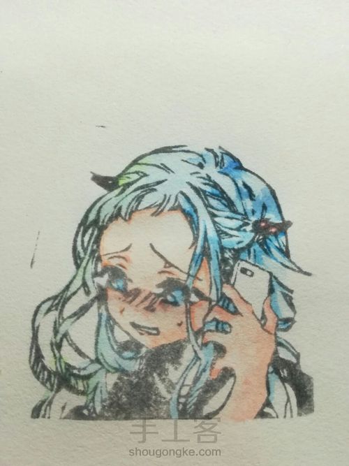 橡皮章上色过程 第6步