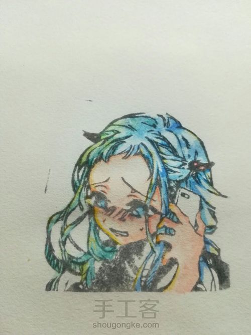 橡皮章上色过程 第7步