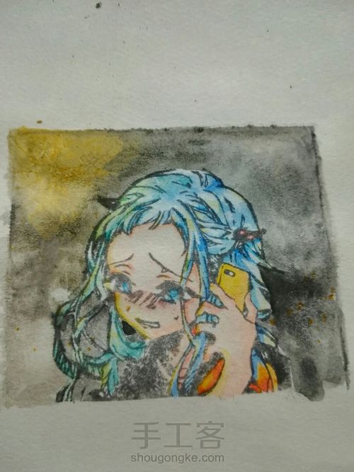 橡皮章上色过程 第9步