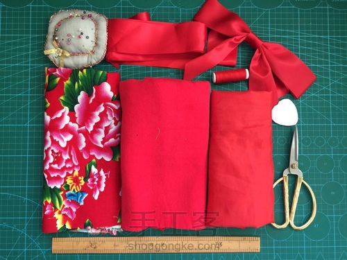 东北大花布包 第2步