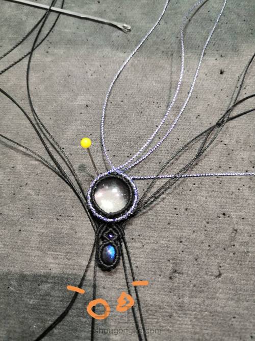 白水晶编绳耳坠 第10步