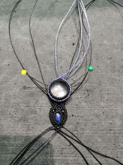 白水晶编绳耳坠 第20步