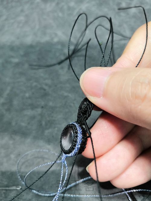 白水晶编绳耳坠 第23步