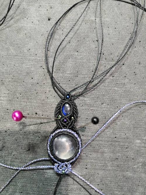 白水晶编绳耳坠 第28步