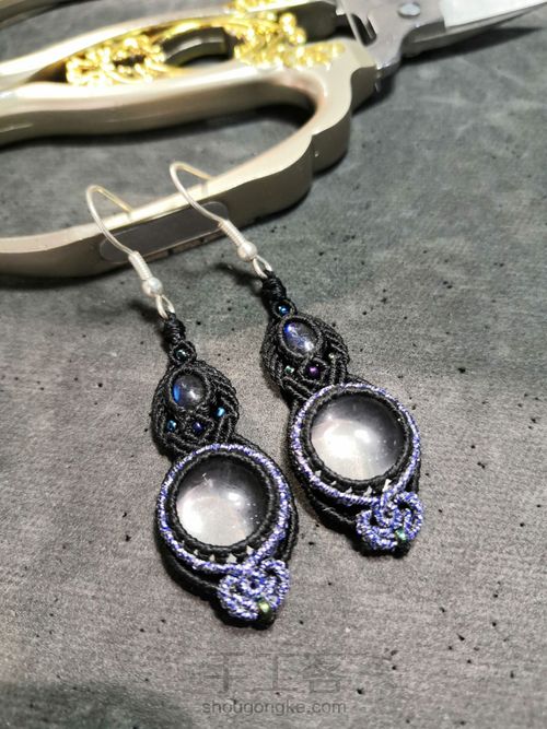 白水晶编绳耳坠 第30步