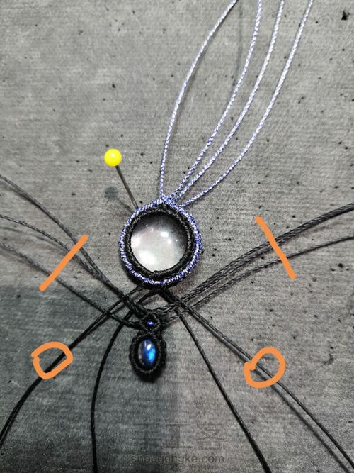 白水晶编绳耳坠 第7步